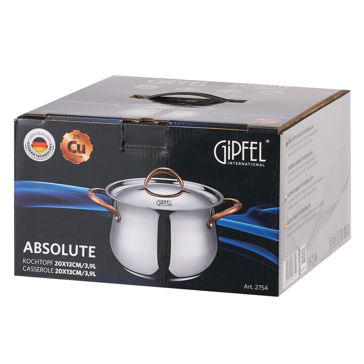 Qazan paslanmayan polad Gipfel Absolute 2754 20 sm/3,9 lt