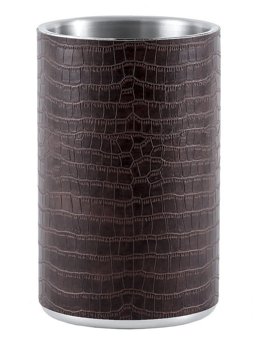 картинка 2118 GIPFEL Кулер для вина SIRMIONE с двойными стенками в коже, 11х18,5см. Material: paslanmayan polad 18\10, искусственная кожа. Rəng: коричевый. от магазина Gipfel