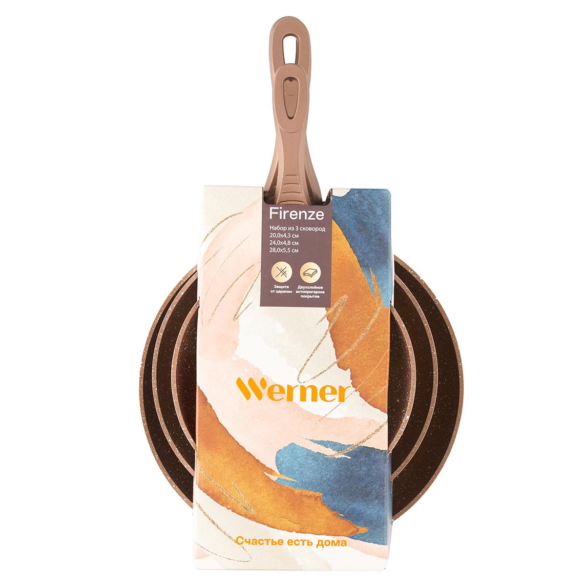 Alüminium 3-li tava dəsti Werner Firenze 50309 20 sm,24 sm və 28 sm