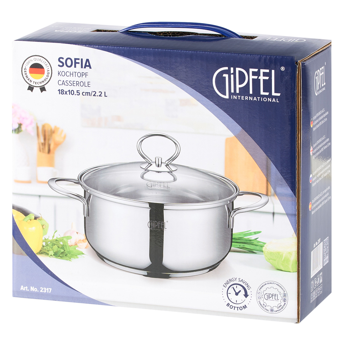 Qazan paslanmayan polad Gipfel Sofia 2317 18 sm/2,2 lt